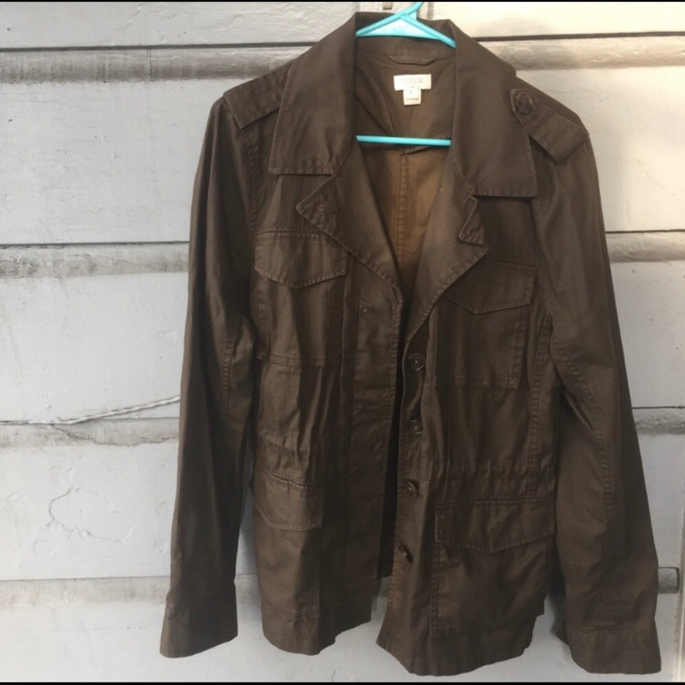 JCrew Utility Jacket Army Green Coat Olive Large